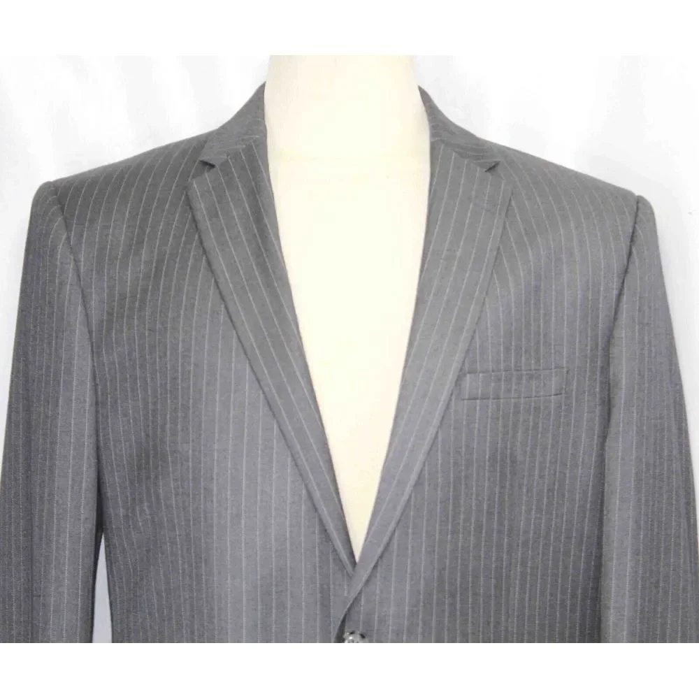 NWT Carlo Lusso 150 Gray‎ Blend High Twist Sport Coat Blazer Mens Size 44 Long